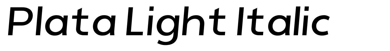 Plata Light Italic